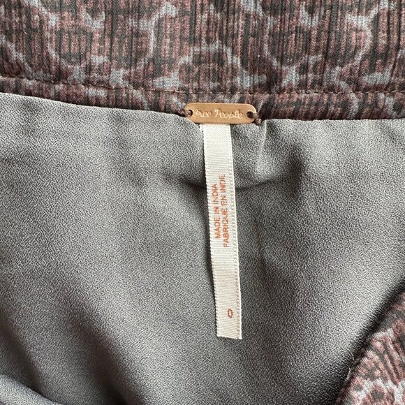 Free People Tiered Pleated Full Mini Skirt Lightweight Multicolor Sz 0 - Picture 5 of 6